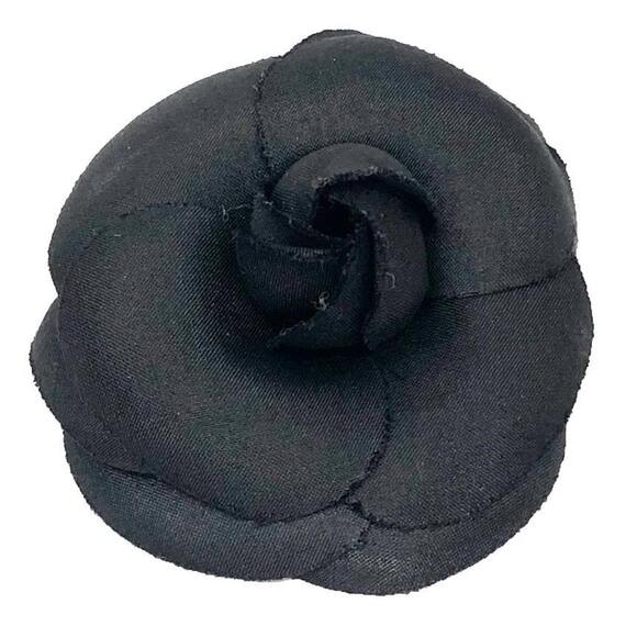 CHANEL Camellia Corsage Brooch Black Chanel Women's